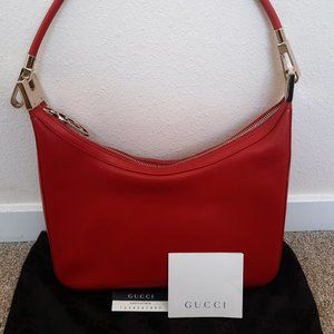 Gucci Vintage Red Leather Handbag